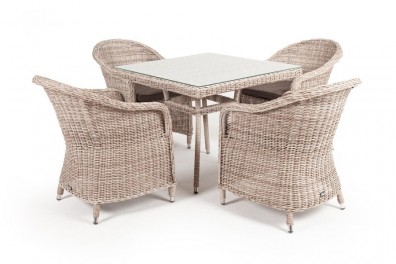 Ashley 4SIS FC4T-5-SET-beige. Фредо обеденная группа плетеная Ashley 4SIS.