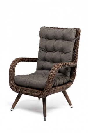 Ashley 4SIS YH-C1910W-brown. Толедо кресло плетеное с подушками Ashley 4SIS.