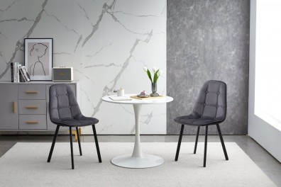 Ashley Indoor DT-449-white. Сатурн стол интерьерный круглый обеденный из керамики Ashley Indoor.