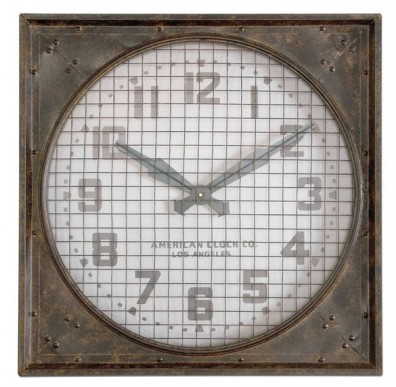 Ashley Uttermost mhid 06083. Часы Warehouse Clock w/ Grill Ashley Uttermost.