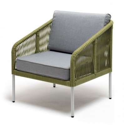 Ashley 4SIS KAN-A-001-RAL7035-SH-mel-green (H-gray). Канны кресло плетеное из роупа Ashley 4SIS.