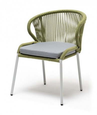 Ashley 4SIS MIL-CH-001-RAL7035-SH-mel-green (H-gray). Милан стул плетеный из роупа Ashley 4SIS.