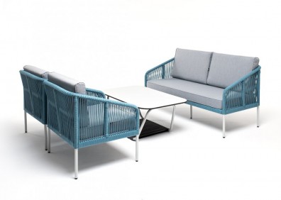 Ashley 4SIS KANS2C2TJ-4-RC658-SET-blue. Канны лаунж-зона 4-местная из роупа Ashley 4SIS.