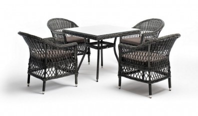 Ashley 4SIS SC4T-5-SET-graphite. Сицилия обеденная группа плетеная Ashley 4SIS.