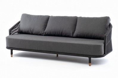 Ashley 4SIS VER-S-3-001-RAL7024-Mua-D-grey (D-gray027). Верона диван 3-местный плетеный из роупа Ashley 4SIS.
