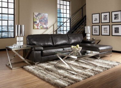 Ashley Elgan DuraBlend Charcoal 18400-17-55. Диван угловой кожаный Ashley Elgan DuraBlend Charcoal.