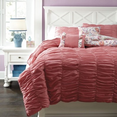 Ashley Crinkle Pleat Pink Q354003F. Постельное белье Full Size Ashley Crinkle Pleat Pink.