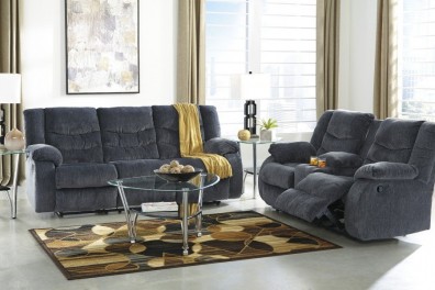 Ashley Garek Blue 92001-87-94. Комплект диванов с реклайнером Ashley Garek Blue.