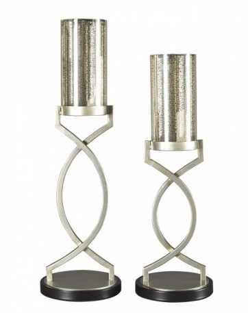 Ashley Odele Silver Finish A2000234. Декоративные подсвечники Ashley Odele Silver Finish.