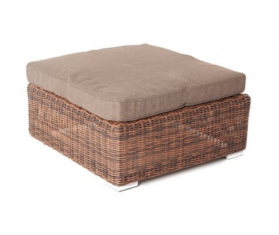 Ashley 4SIS YH-S4019W-1-brown. Лунго плетеная оттоманка с подушкой Ashley 4SIS.