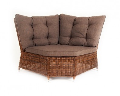 Ashley 4SIS YH-C2599W-brown. Бергамо плетеный угловой диванный модуль Ashley 4SIS.