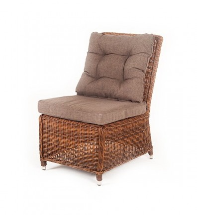 Ashley 4SIS YH-C1509W-brown. Бергамо плетеный центральный модуль дивана Ashley 4SIS.