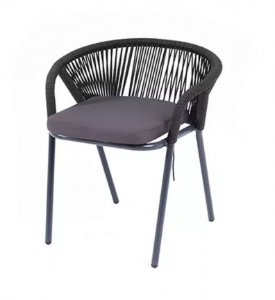 Ashley Indoor GEN-CH-001-RAL7024-SH-D-grey (D-gray). Женева стул плетеный из роупа Ashley Indoor.