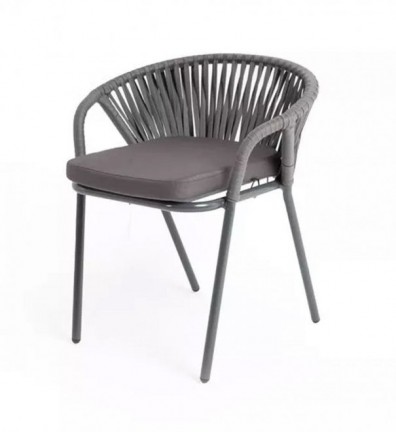 Ashley Indoor GEN-CH-001-RAL7024-SH-grey (gray). Женева стул плетеный из роупа Ashley Indoor.