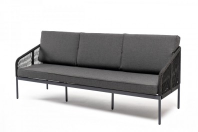 Ashley 4SIS KAN-S-3-001-RAL7024-SH-D-grey (S-graf). Канны диван 3-местный плетеный из роупа Ashley 4SIS.
