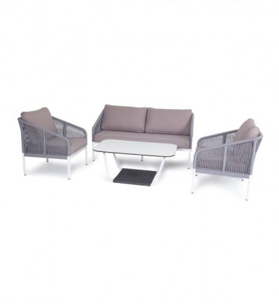 Ashley 4SIS KANS2C2T-4-SET-H-gray. Канны лаунж-зона 4-местная плетеная из роупа Ashley 4SIS.