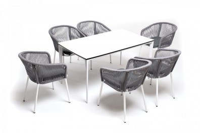 Ashley 4SIS MAL-CM6T1-7-SET-H-gray. Малага обеденная группа на 6 персон Ashley 4SIS.