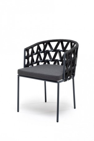 Ashley Indoor DIE-CH-st001-RAL7022-D-grey (gray). Диего стул плетеный из роупа Ashley Indoor.