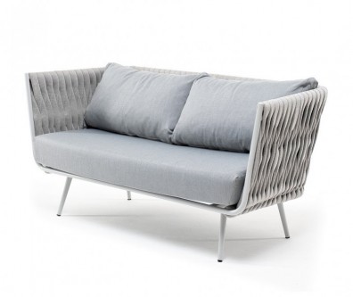 Ashley Indoor MON-S-2-001-RAL7035-SH-H-grey (H-gray). Монако диван 2-местный плетеный из роупа Ashley Indoor.