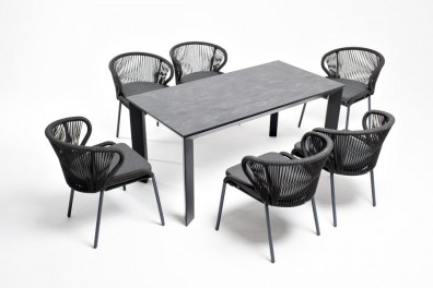 Ashley 4SIS VEN-CMIL6T1-7-SET-D-gray. Венето обеденная группа на 6 персон Ashley 4SIS.