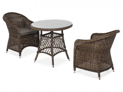 Ashley 4SIS ECR2T1-3-SET-brown. Эспрессо-80 R обеденная группа плетеная Ashley 4SIS.