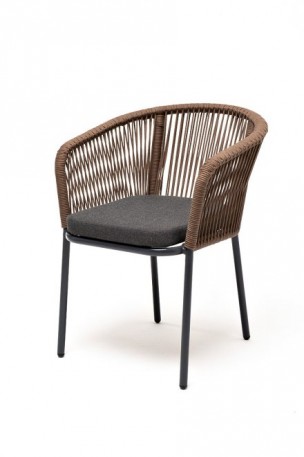 Ashley Indoor MAR-CH-001-RAL7024-brown (gray). Марсель стул плетеный из роупа Ashley Indoor.