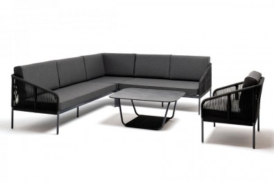 Ashley 4SIS KAN-S5C1T1-5-SET-D-gray. Канны модульная угловая лаунж-зона из роупа Ashley 4SIS.