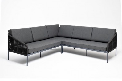 Ashley 4SIS KAN-MS-001-RAL7024-D-grey (D-gray). Канны диван модульный плетеный из роупа Ashley 4SIS.