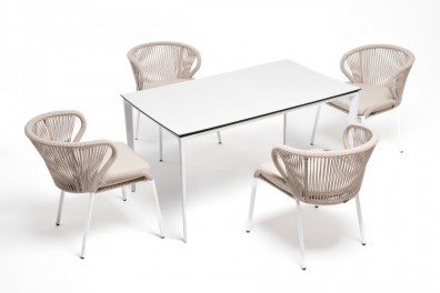Ashley Indoor MAL-CMIL4T1-5-SET-beige. Малага обеденная группа на 4 персоны Ashley Indoor.