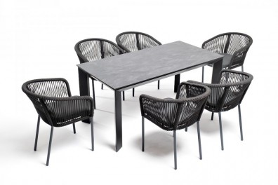 Ashley Indoor VEN-CM6T1-7-SET-D-gray. Венето обеденная группа на 6 персон Ashley Indoor.