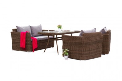 Ashley 4SIS AS2C2T-4-SET-brown. Аффогато обеденная группа Ashley 4SIS.